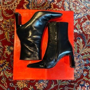 Charles Jourdan: Authentic Black & Patent Booties